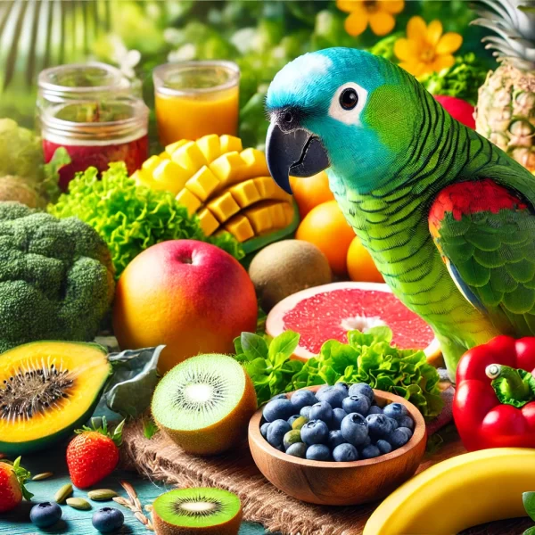 Alimentación para loros tropicales