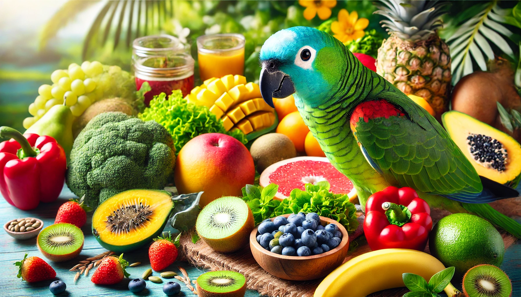 Alimentación para loros tropicales