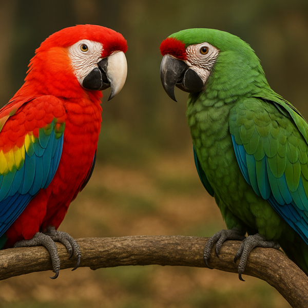 Guacamaya noble y guacamaya militar