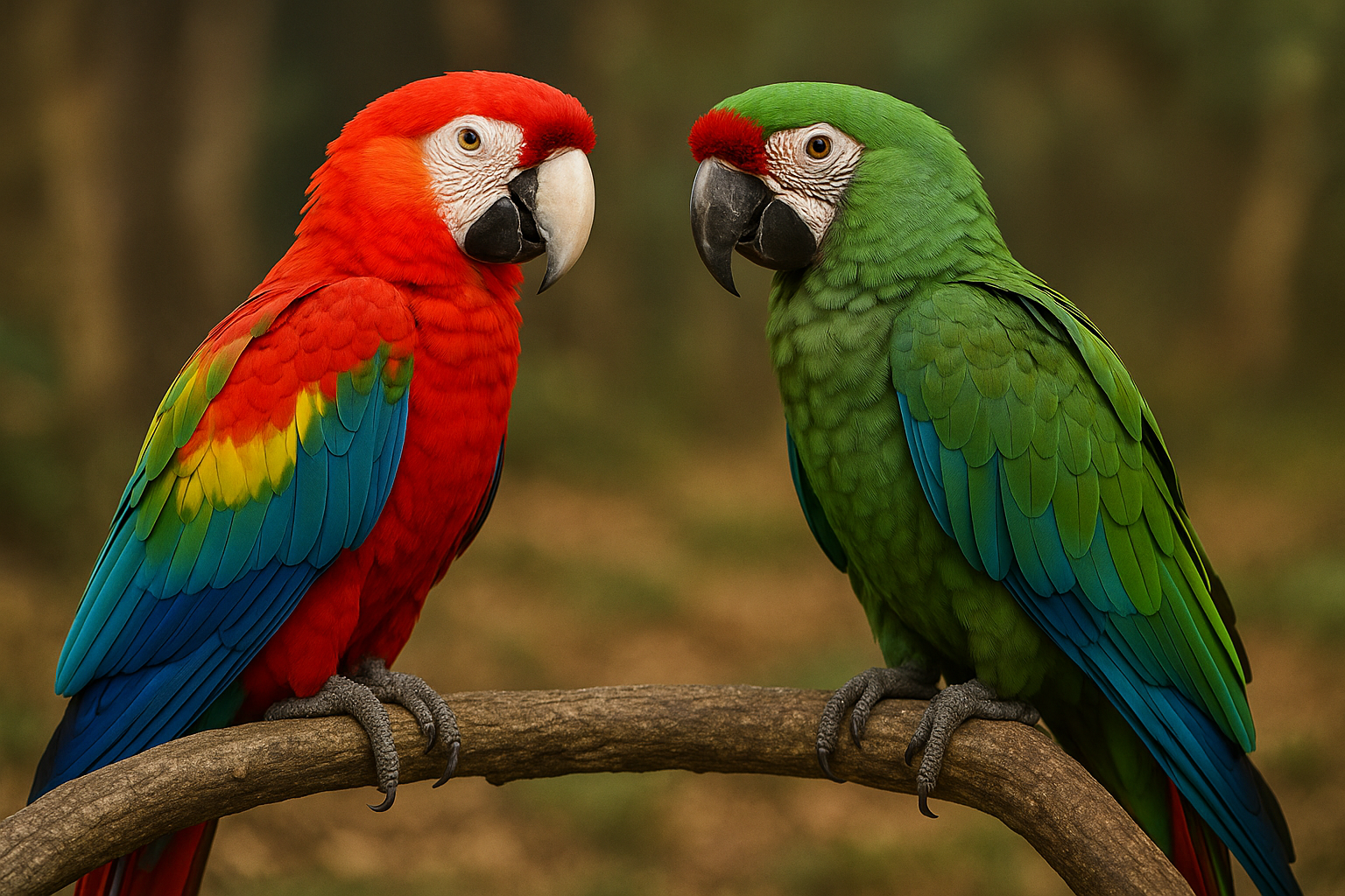 Guacamaya noble y guacamaya militar