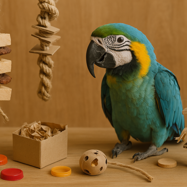 juguetes caseros para loros