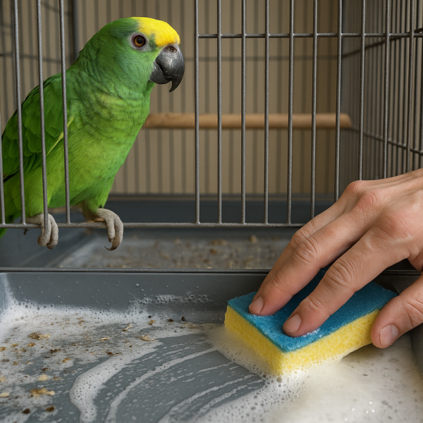 higiene jaulas loros