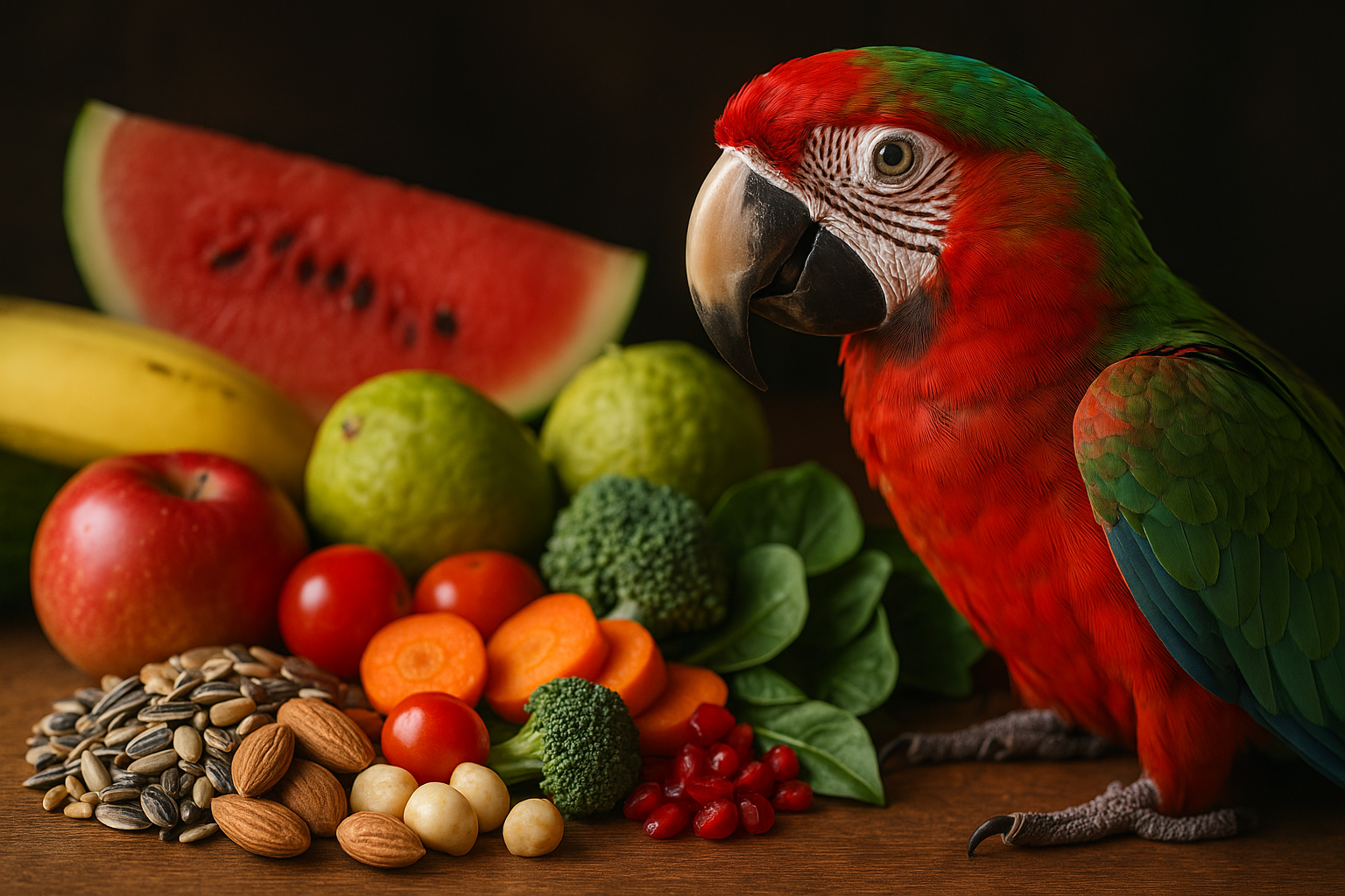alimentación loros tropicales